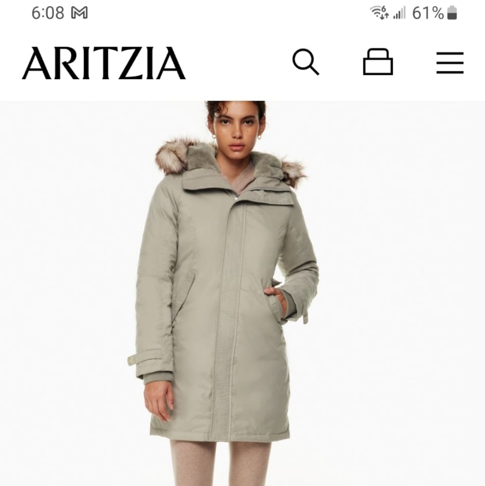 Aritzia White Parka Jacket